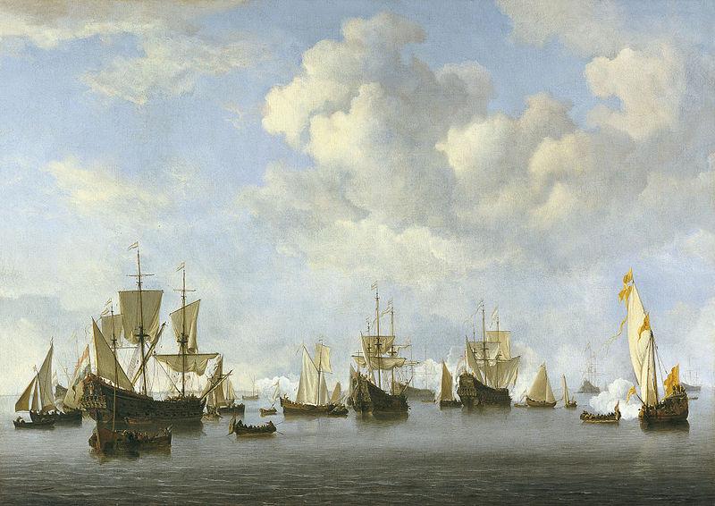willem van de velde  the younger The Dutch Fleet in the Goeree Straits Sweden oil painting art